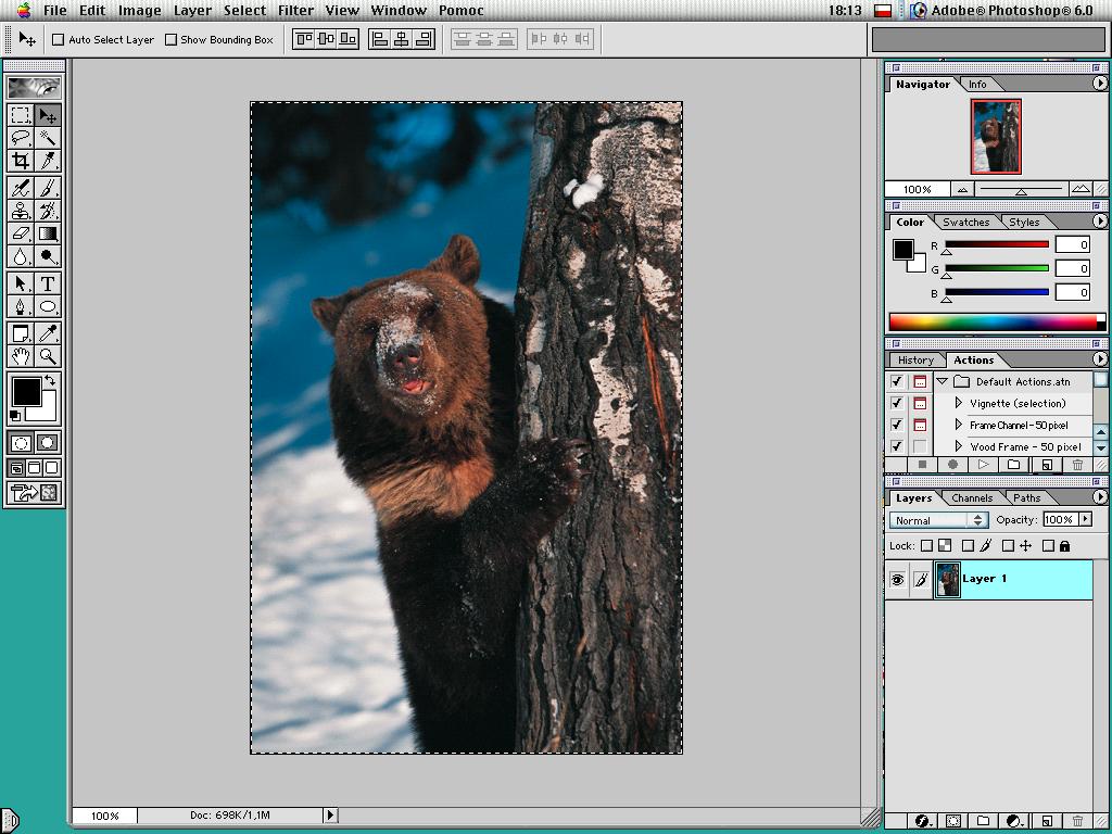 Adobe Photoshop 6.0 for Mac Workspace (2000)